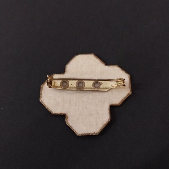 Vintage Paper Floral Flowers Botanical Brooch - Picture 4 of 5